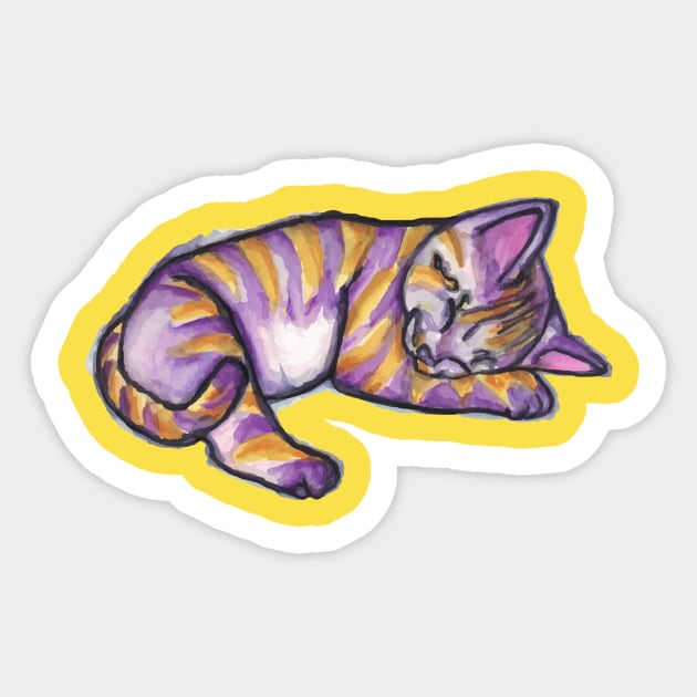 The Sleeping Purry Sticker by RommyII